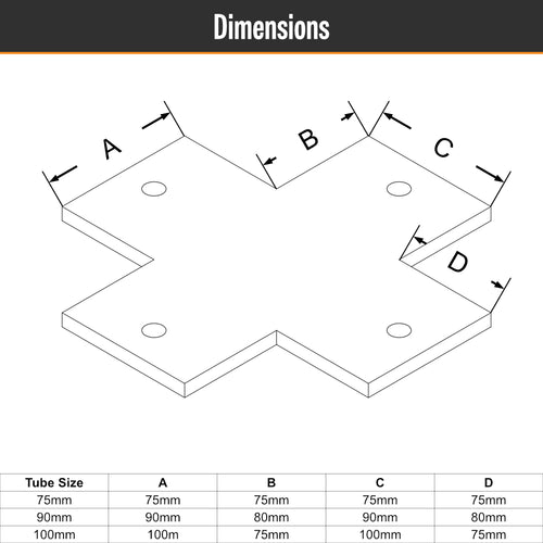 4 Way Steel Base Plate