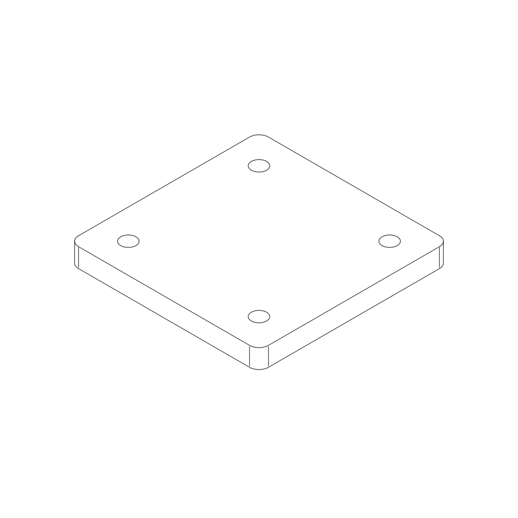 Square Base Plate 100mm x 100mm – Murray Metalworks