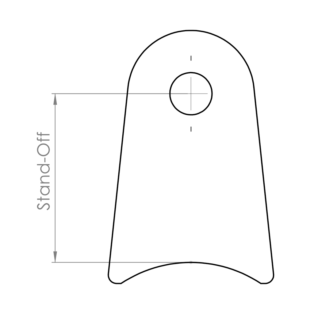 Flat Notched Tab - 38mm Tube