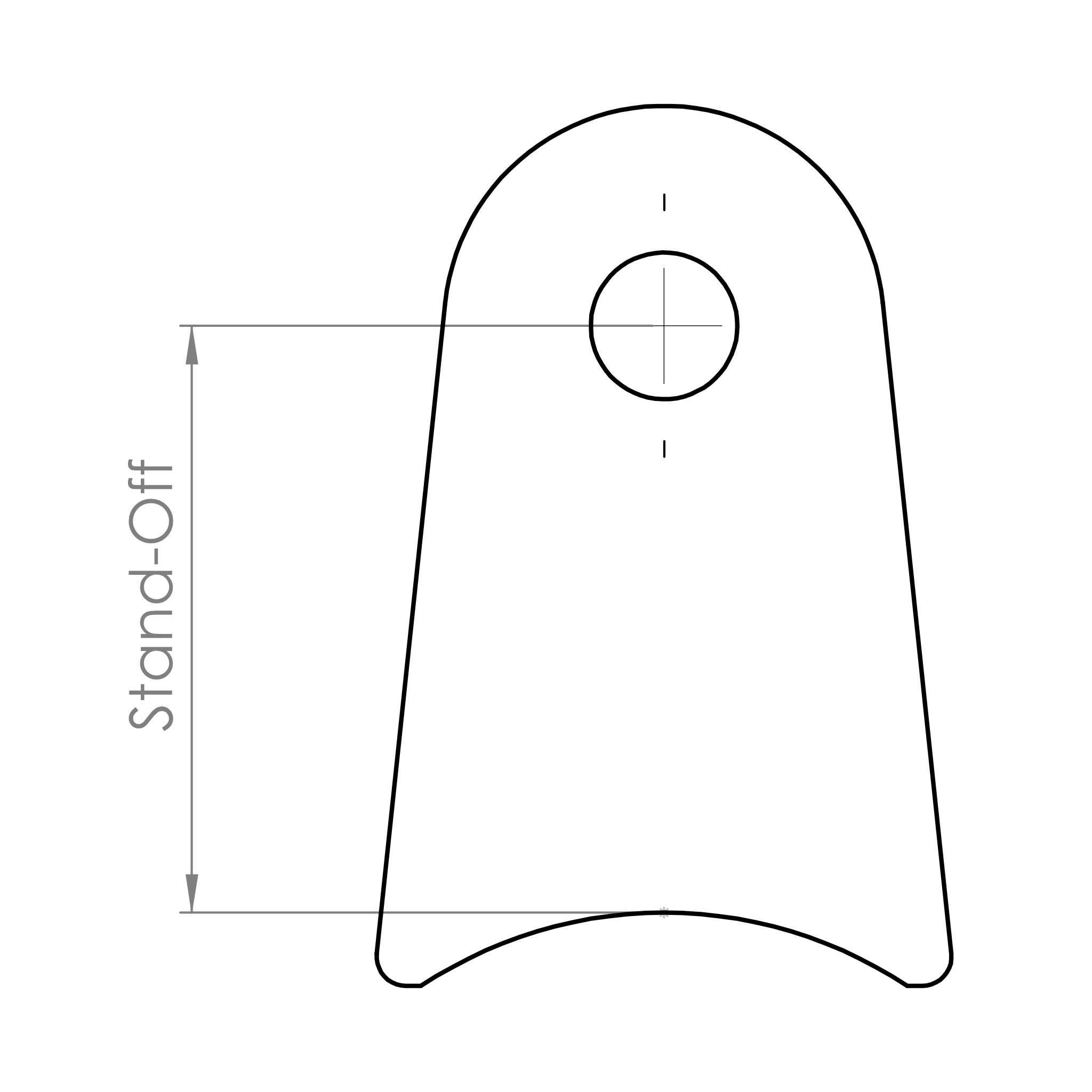 Flat Notched Tab - 50mm Tube